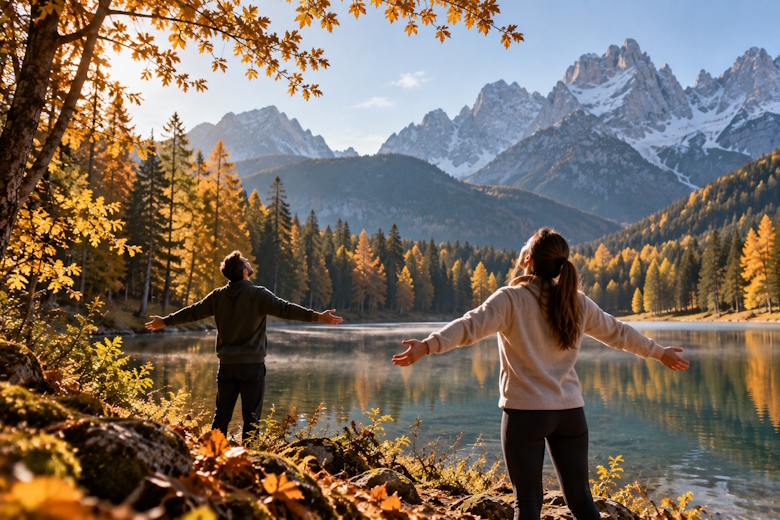Cromoterapia en plein air sul Lago di Dobbiaco